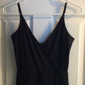 H&M Black Fancy Jumpsuit (vneck cross top & pants)